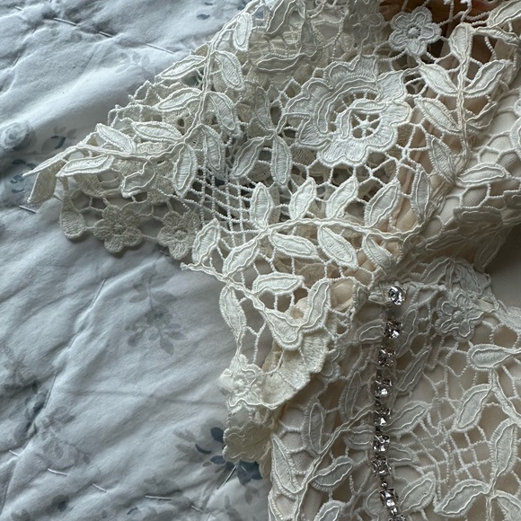 Self-Portrait Cream Sweetheart Neck MIDI - Picture 7 of 9